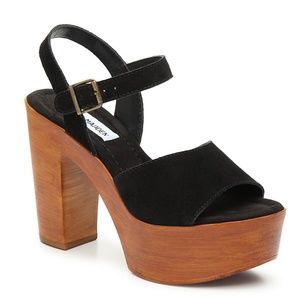 Steve Madden Black Suede Clique Platform Sandal